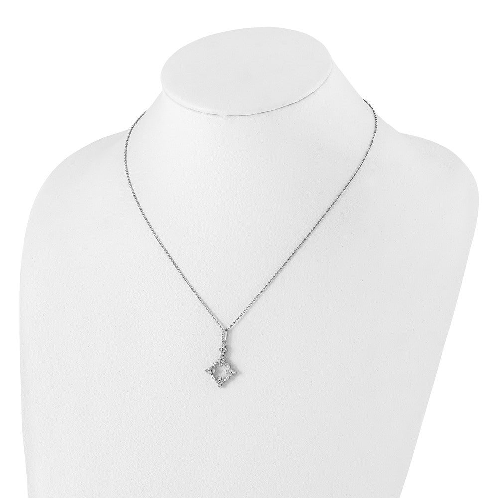 True Origin 14K White Gold 1/4 carat Lab Grown Diamond VS+ F+ Complete 18 in Bloom Floral Necklace