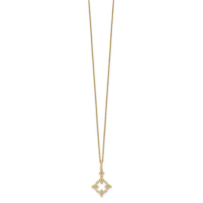 True Origin 14K Yellow Gold 1/4 carat Lab Grown Diamond VS+ F+ Complete 18 in Bloom Floral Necklace