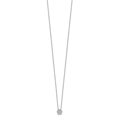 True Origin 14K White Gold 1/4 carat Lab Grown Diamond VS+ F+ Complete 18 in Floral Necklace