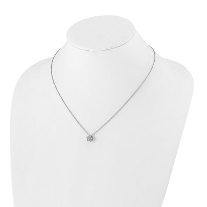 True Origin 14K White Gold 1/4 carat Lab Grown Diamond VS+ F+ Complete 18 in Floral Necklace