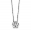 True Origin 14K White Gold 1/4 carat Lab Grown Diamond VS+ F+ Complete 18 in Floral Necklace