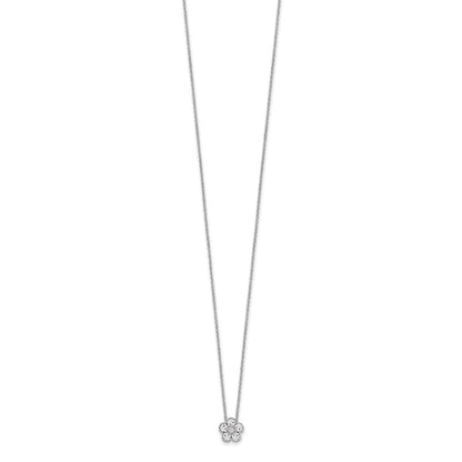 True Origin 14K White Gold 1/2 carat Lab Grown Diamond VS+ F+ Complete 18 in Floral Necklace