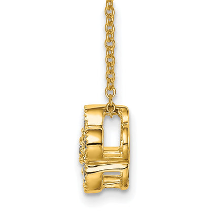 True Origin 14K Yellow Gold 1/2 carat Lab Grown Diamond VS+ F+ Complete 18 in Floral Necklace