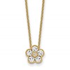 True Origin 14K Yellow Gold 1/2 carat Lab Grown Diamond VS+ F+ Complete 18 in Floral Necklace