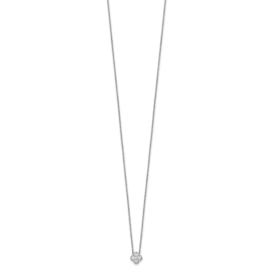 True Origin 14K White Gold 1/4 carat Lab Grown Diamond VS+ F+ Complete 18 in Bloom Floral Necklace