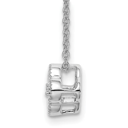 True Origin 14K White Gold 1/4 carat Lab Grown Diamond VS+ F+ Complete 18 in Bloom Floral Necklace