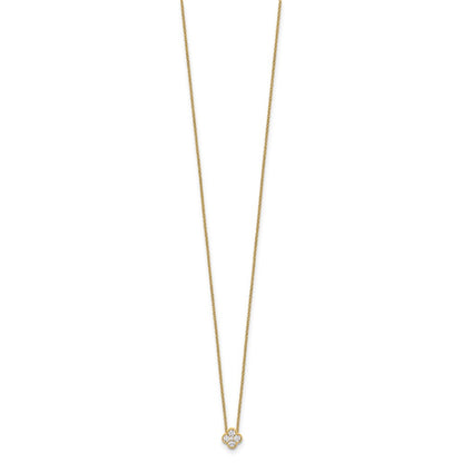 10k 1/4 carat Lab Grown Diamond VS/SI+ G+ Complete 18 inch Bloom Pendant Necklace