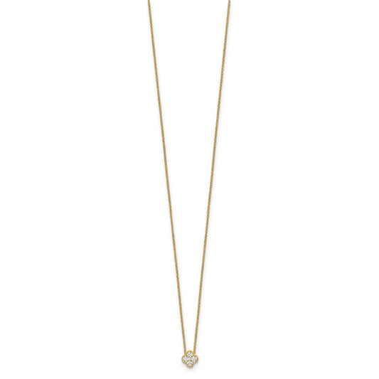 10k 1/4 carat Lab Grown Diamond VS/SI+ G+ Complete 18 inch Bloom Pendant Necklace