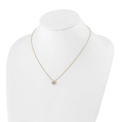 True Origin 14K Yellow Gold 1/4 carat Lab Grown Diamond VS+ F+ Complete 18 in Bloom Floral Necklace