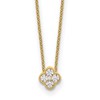 True Origin 14K Yellow Gold 1/4 carat Lab Grown Diamond VS+ F+ Complete 18 in Bloom Floral Necklace