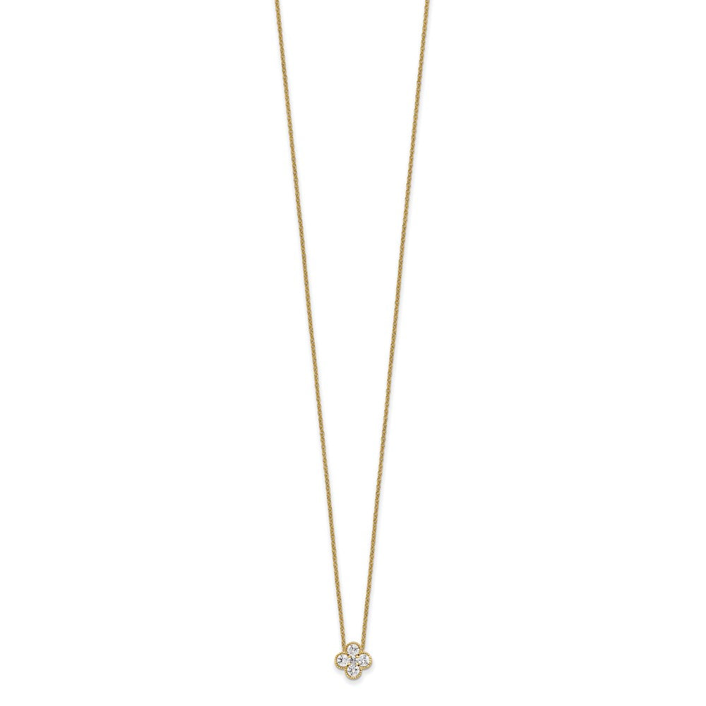 True Origin 14K Yellow Gold 1/2 carat Lab Grown Diamond VS+ F+ Complete 18 in Bloom Floral Necklace