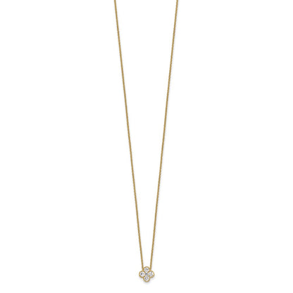 True Origin 14K Yellow Gold 1/2 carat Lab Grown Diamond VS+ F+ Complete 18 in Bloom Floral Necklace