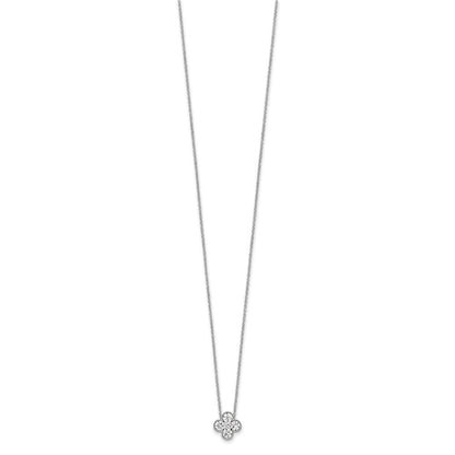 True Origin 14K White Gold 3/4 carat Lab Grown Diamond VS+ F+ Complete 18 in Bloom Floral Necklace
