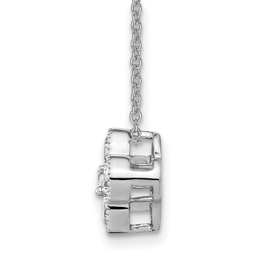 True Origin 14K White Gold 3/4 carat Lab Grown Diamond VS+ F+ Complete 18 in Bloom Floral Necklace