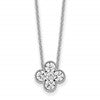 True Origin 14K White Gold 3/4 carat Lab Grown Diamond VS+ F+ Complete 18 in Bloom Floral Necklace