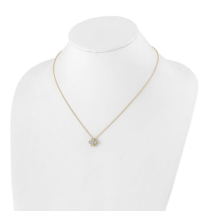 True Origin 14K Yellow Gold 3/4 carat Lab Grown Diamond VS+ F+ Complete 18 in Bloom Floral Necklace