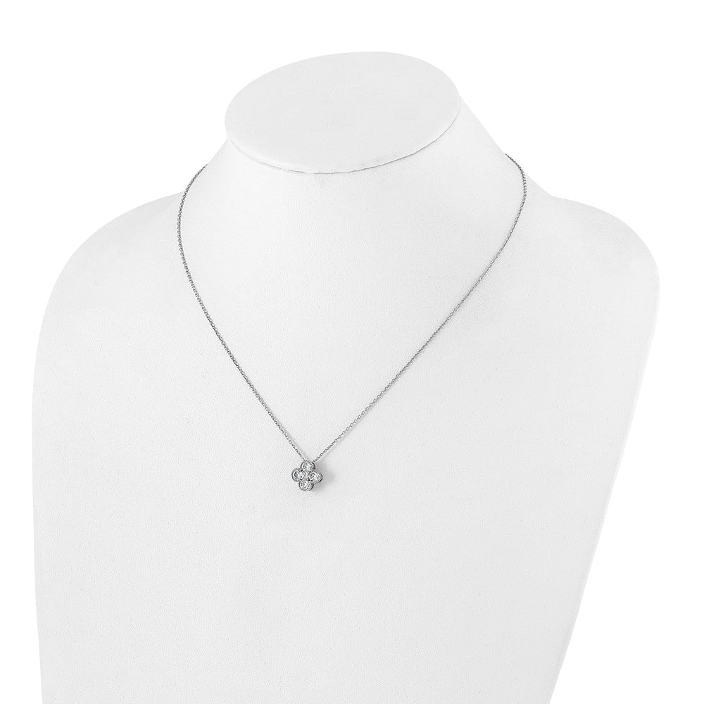 True Origin 14K White Gold 1 carat Lab Grown Diamond VS+ F+ Complete 18 in Bloom Floral Necklace