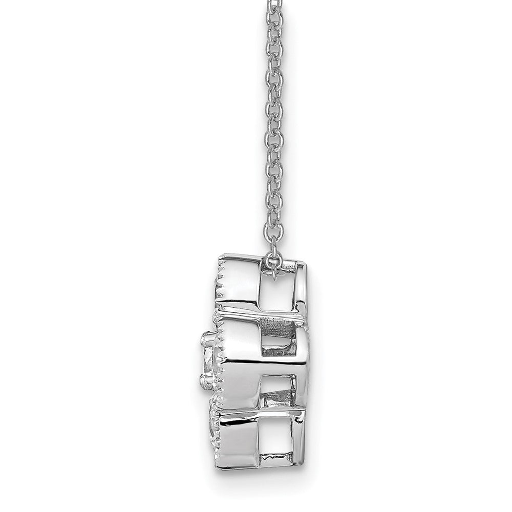 True Origin 14K White Gold 1 carat Lab Grown Diamond VS+ F+ Complete 18 in Bloom Floral Necklace
