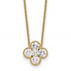 True Origin 14K Yellow Gold 1 carat Lab Grown Diamond VS+ F+ Complete 18 in Bloom Floral Necklace