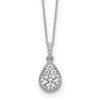 10k White Gold 1/2 carat Lab Grown Diamond VS/SI+ G+ Complete 18 inch Teardrop Halo Pendant Necklace