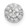 14k White Gold 1/4 carat Lab Grown Diamond VS/SI+ G+ Round Halo Chain Slide Pendant