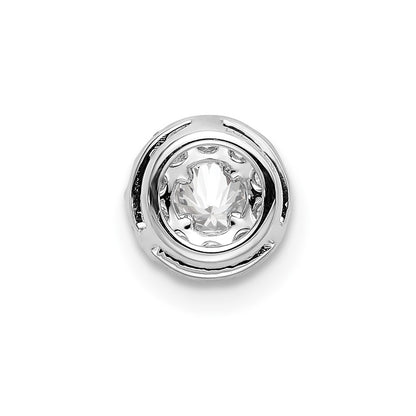 14k White Gold 1/3 carat Lab Grown Diamond VS/SI+ G+ Round Halo Chain Slide Pendant