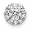 14k White Gold 1/3 carat Lab Grown Diamond VS/SI+ G+ Round Halo Chain Slide Pendant