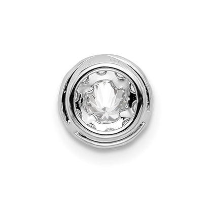 14k White Gold 1/2 carat Lab Grown Diamond VS/SI+ G+ Round Halo Chain Slide Pendant