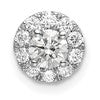 14k White Gold 1/2 carat Lab Grown Diamond VS/SI+ G+ Round Halo Chain Slide Pendant