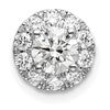 14k White Gold 3/4 carat Lab Grown Diamond VS/SI+ G+ Round Halo Chain Slide Pendant