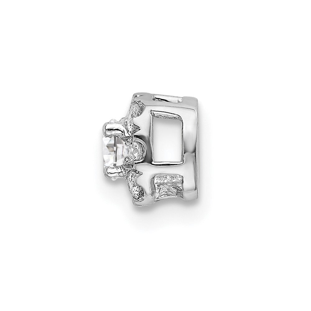 14k White Gold 1/4 carat Lab Grown Diamond VS/SI+ G+ Complete Cushion Halo Chain Slide Pendant