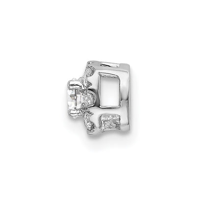 14k White Gold 1/4 carat Lab Grown Diamond VS/SI+ G+ Complete Cushion Halo Chain Slide Pendant