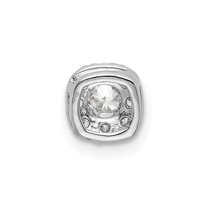 14k White Gold 1/4 carat Lab Grown Diamond VS/SI+ G+ Complete Cushion Halo Chain Slide Pendant