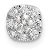 14k White Gold 1/4 carat Lab Grown Diamond VS/SI+ G+ Complete Cushion Halo Chain Slide Pendant