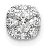 14k White Gold 1/3 carat Lab Grown Diamond VS/SI+ G+ Complete Cushion Halo Chain Slide Pendant