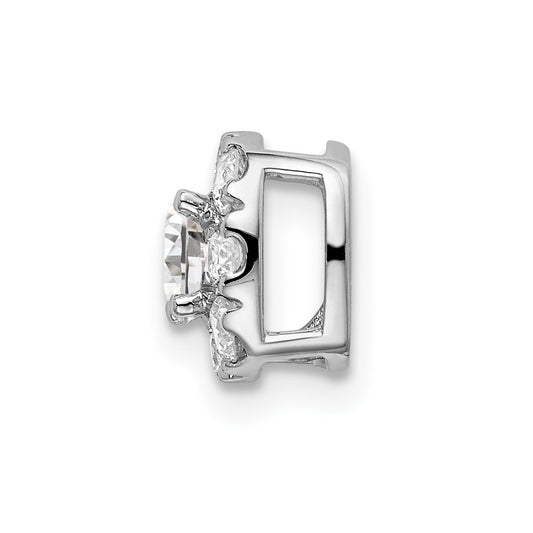 14k White Gold 1/2 carat Lab Grown Diamond VS/SI+ G+ Complete Cushion Halo Chain Slide Pendant