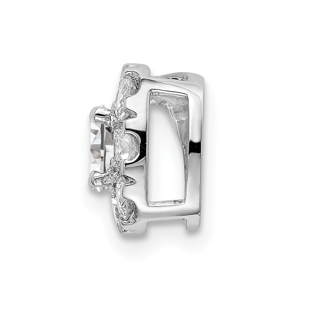 14k White Gold 3/4 carat Lab Grown Diamond VS/SI+ G+ Complete Cushion Halo Chain Slide Pendant