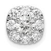 14k White Gold 3/4 carat Lab Grown Diamond VS/SI+ G+ Complete Cushion Halo Chain Slide Pendant