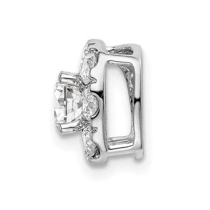 14k White Gold 1 carat Lab Grown Diamond VS/SI+ G+ Complete Cushion Halo Chain Slide Pendant