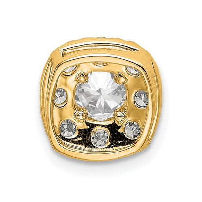14k 1 carat Lab Grown Diamond VS/SI+ G+ Complete Cushion Halo Chain Slide Pendant