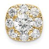 14k 1 carat Lab Grown Diamond VS/SI+ G+ Complete Cushion Halo Chain Slide Pendant