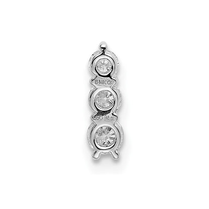 14k White Gold 1/4 carat Lab Grown Diamond VS/SI+ G+ Three Stone Chain Slide Pendant
