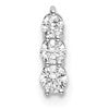 14k White Gold 1/4 carat Lab Grown Diamond VS/SI+ G+ Three Stone Chain Slide Pendant