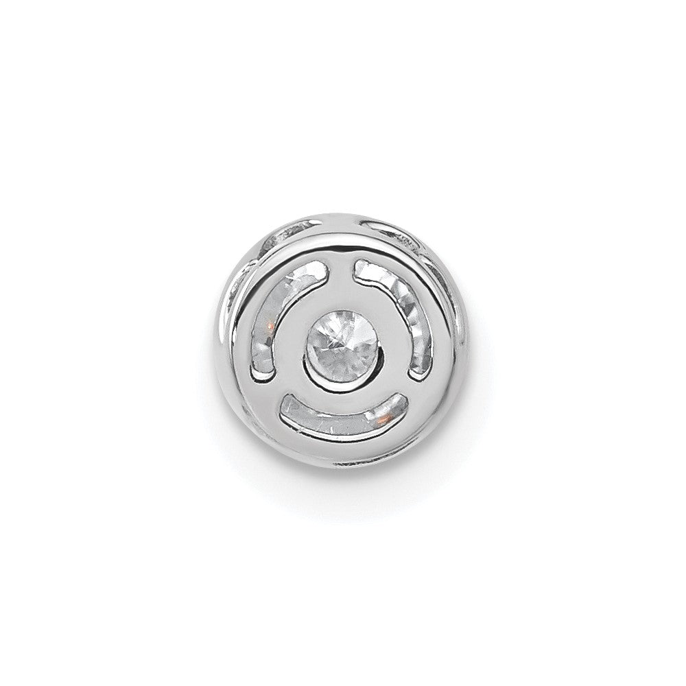 14k White Gold 1/2 carat Lab Grown Diamond VS/SI+ G+ Round Complete Bezel Chain Slide Pendant