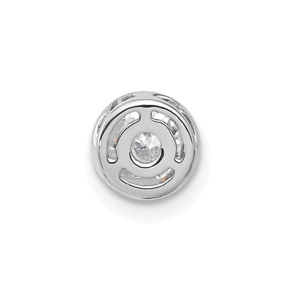 14k White Gold 1/2 carat Lab Grown Diamond VS/SI+ G+ Round Complete Bezel Chain Slide Pendant