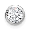 14k White Gold 1/2 carat Lab Grown Diamond VS/SI+ G+ Round Complete Bezel Chain Slide Pendant