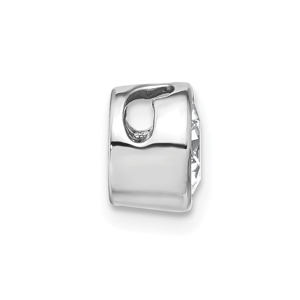 14k White Gold 1 carat Lab Grown Diamond VS/SI+ G+ Round Complete Bezel Chain Slide Pendant