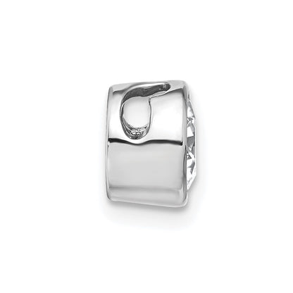 14k White Gold 1 carat Lab Grown Diamond VS/SI+ G+ Round Complete Bezel Chain Slide Pendant