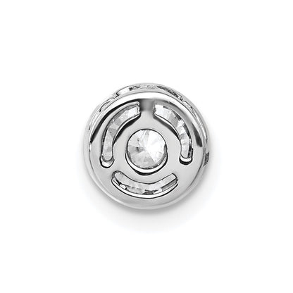14k White Gold 1 carat Lab Grown Diamond VS/SI+ G+ Round Complete Bezel Chain Slide Pendant