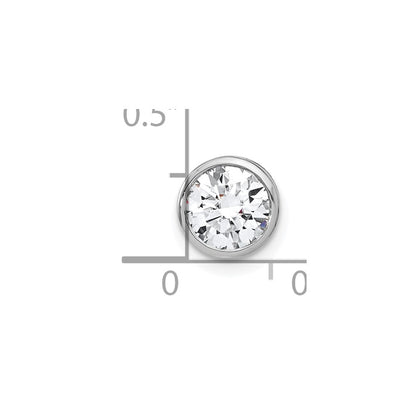 14k White Gold 1 carat Lab Grown Diamond VS/SI+ G+ Round Complete Bezel Chain Slide Pendant